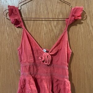 Women's Coral Sleeveless Dress